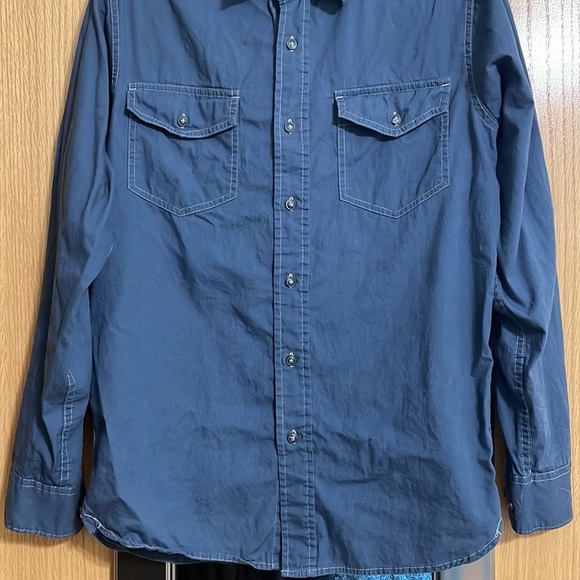 Wrangler button up long sleeve blue Western shirt size Small 2 chest pockets - Picture 3 of 9